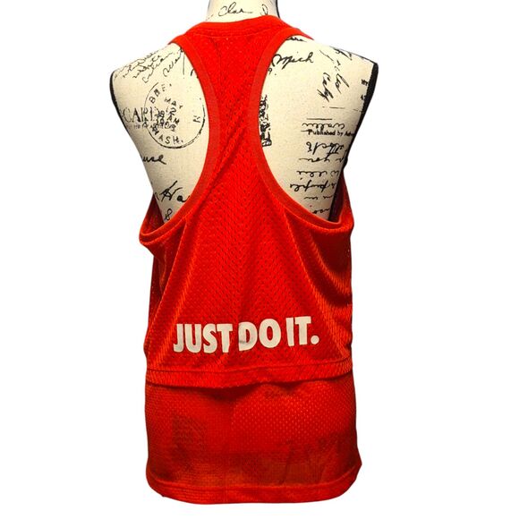Nike Mesh Women's Tank Top Athletic Light Crimson/White Sz L - Picture 4 of 8